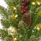 9'x 10" Pre-lit Glittery Gold Dunhill® Fir Artificial Christmas Garland w/ Red Berries, Gold Edged Cones, Gold Ornaments & Warm White Battery Operated LED Lights w/Timer